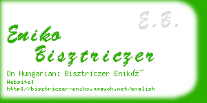 eniko bisztriczer business card